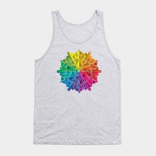 Rainbow Color Wheel Prism Mandala Snowflake Tank Top